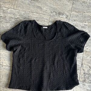 Maurices Black Textured Short Sleeve Top